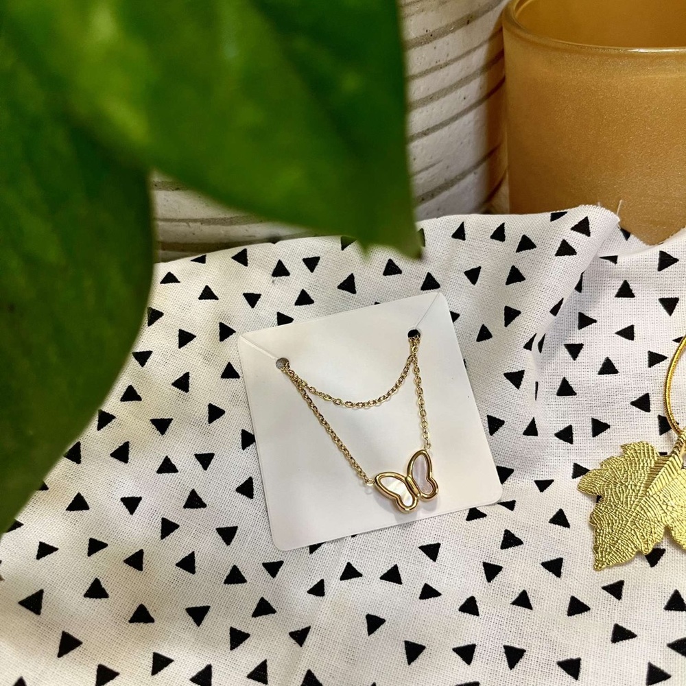 Gold butterfly necklace